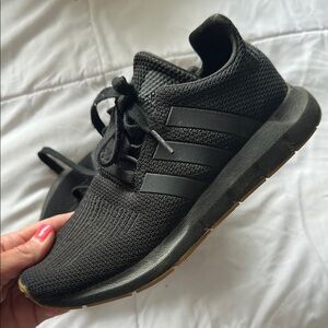 Adidas Black Sneakers with Modern Silhouette and Cushioned Sole